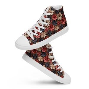 Zapatillas de lona de caña alta para mujer - Floral 4 3D